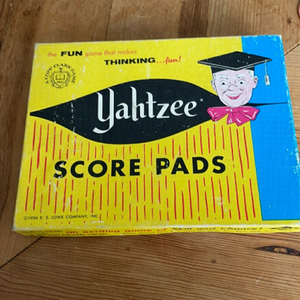 1956 Yahtzee score pads  fun game that makes thinking fun